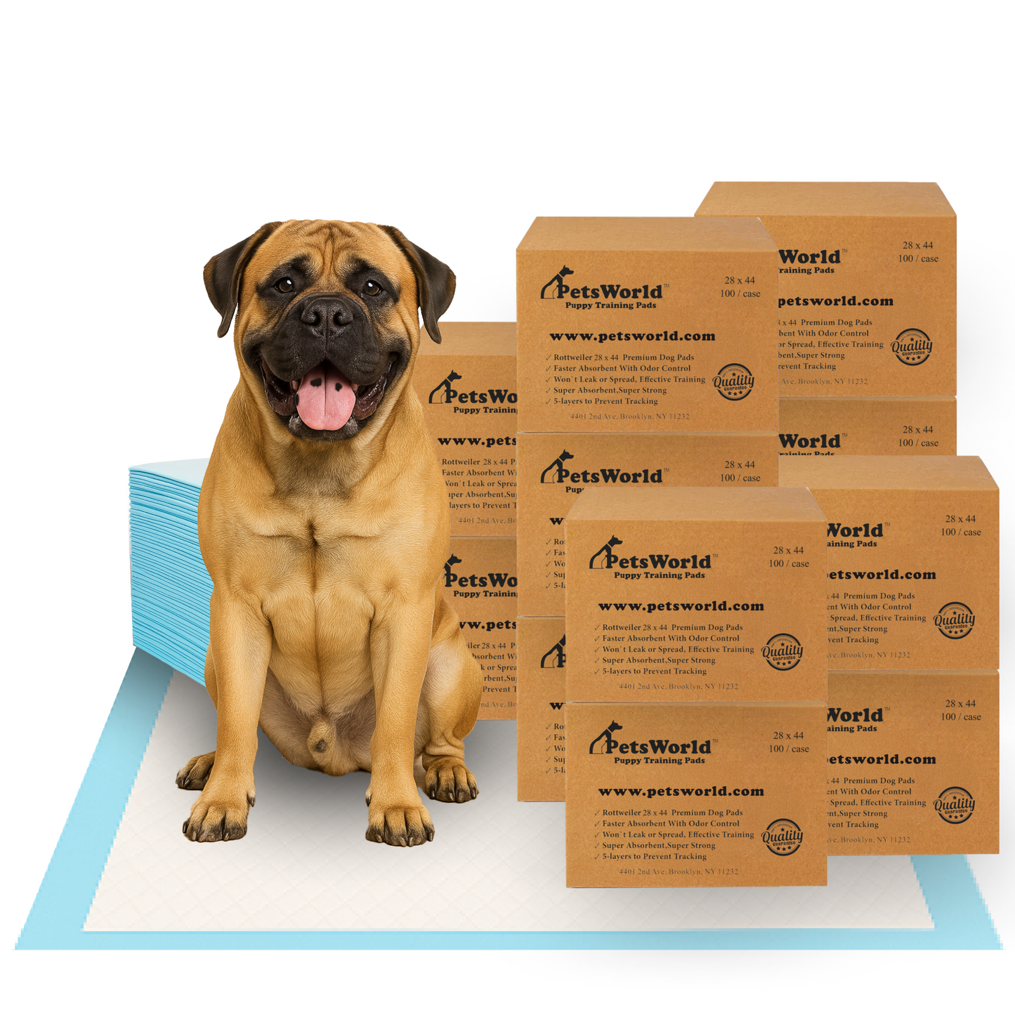 PetsWorld Massive (28x44 inch) Dog Training Pads & Potty Pads_1200 Count