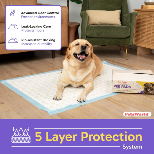 PetsWorld NEW 37x54 Inch Health Monitoring Dog Pee Pads