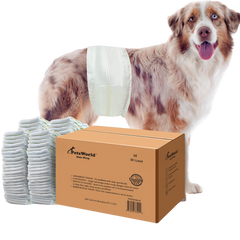 PetsWorld Dog Diapers Male - Super Absorbent, Fur-Friendly Belly Bands