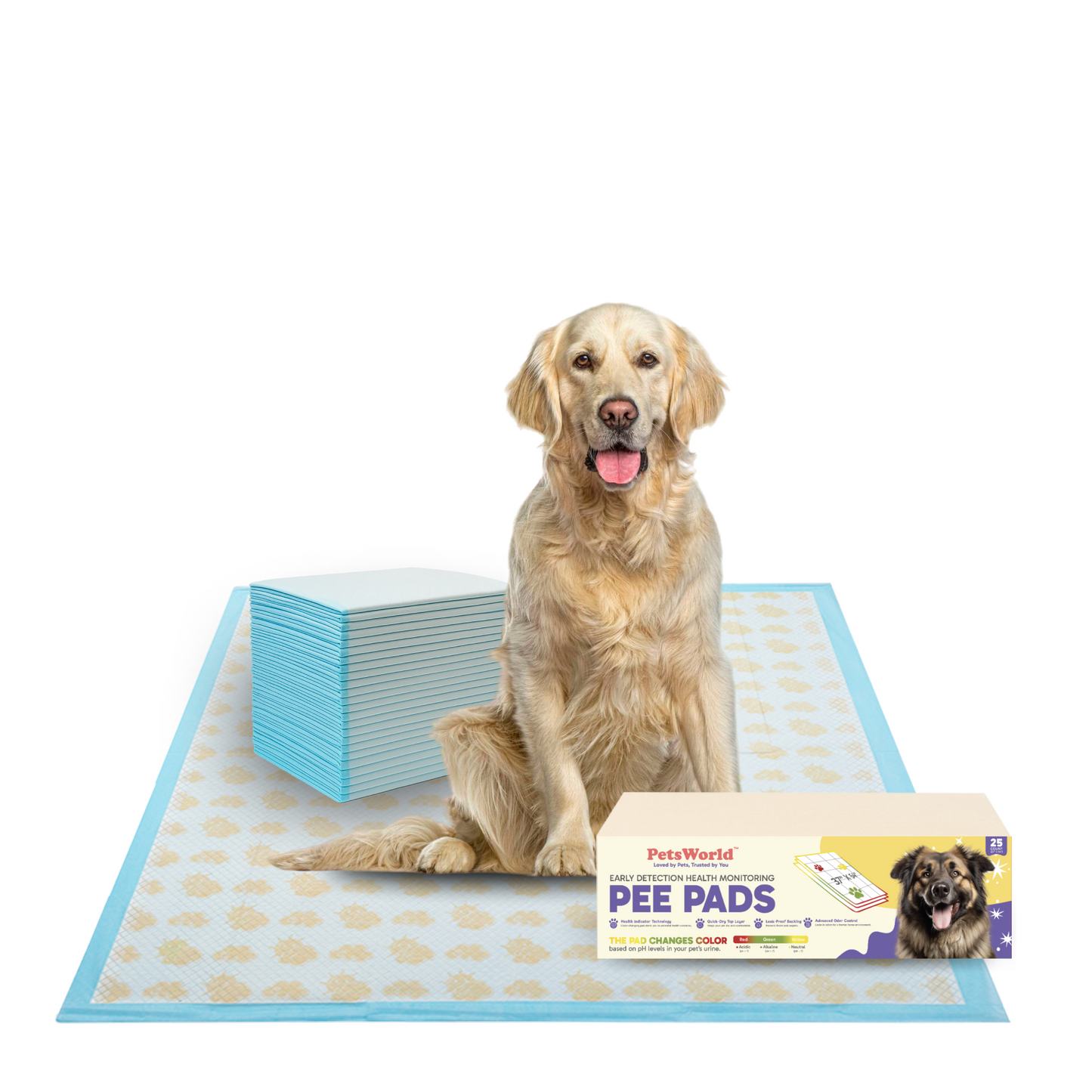 PetsWorld NEW 3XL (37x54 inch) Health Monitoring Dog Pee Pads_25 Count