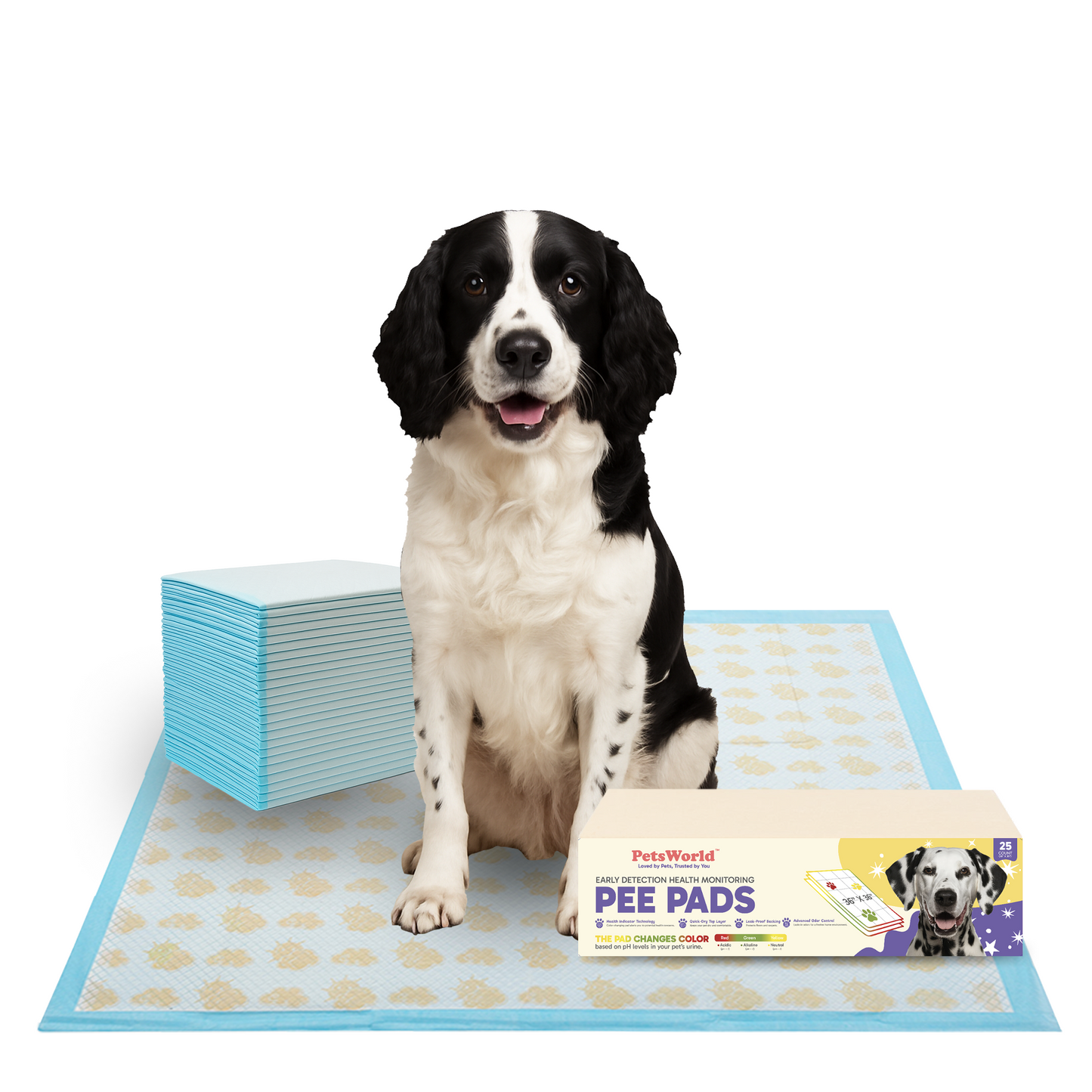 PetsWorld NEW Gigantic (36x36 inch) Health Monitoring Dog Pee Pads_25 Count