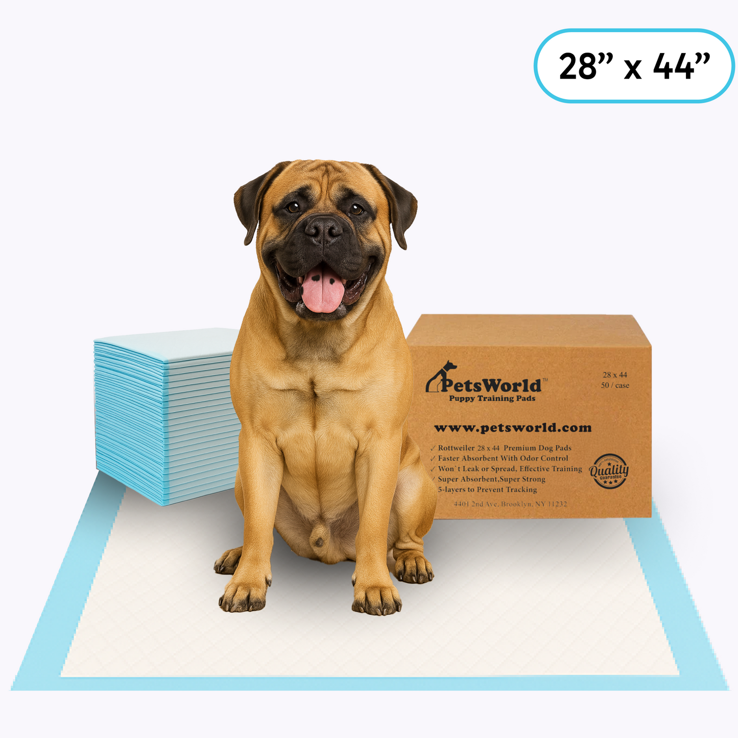 PetsWorld Massive (28x44 inch) Dog Training Pads & Potty Pads