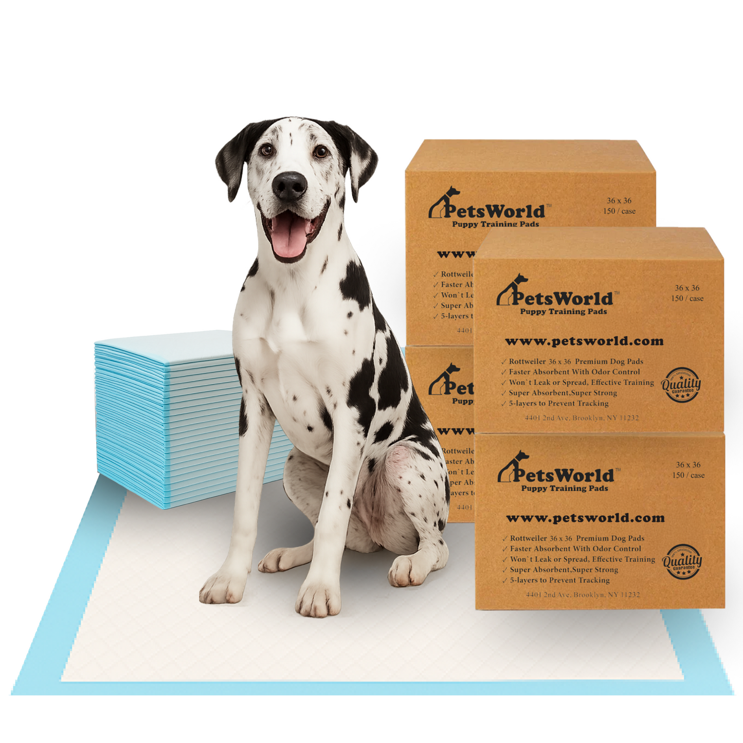 PetsWorld Gigantic (36x36 inch) Dog Training & Potty Pads_600 Count