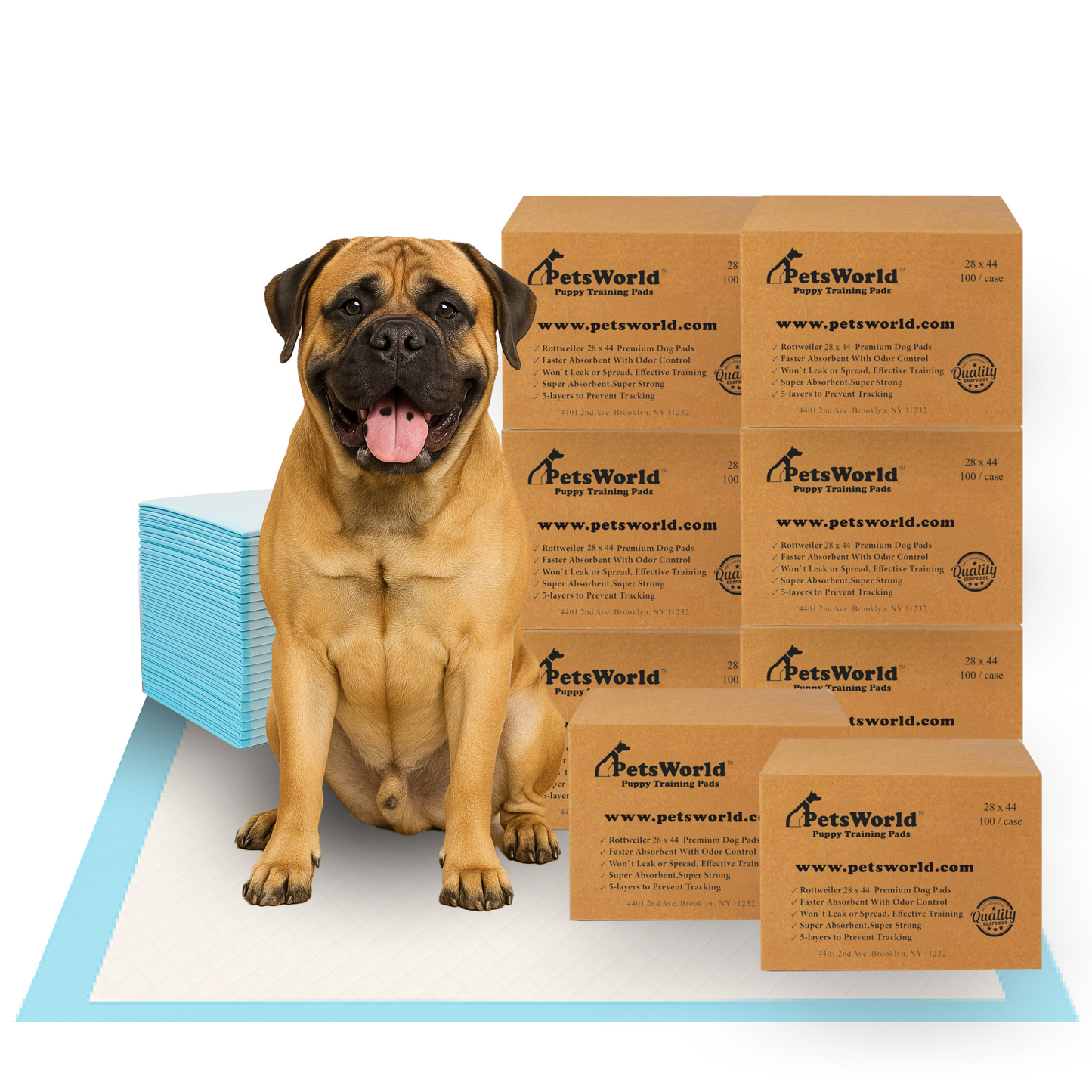 PetsWorld Massive (28x44 inch) Dog Training Pads & Potty Pads_800 Count
