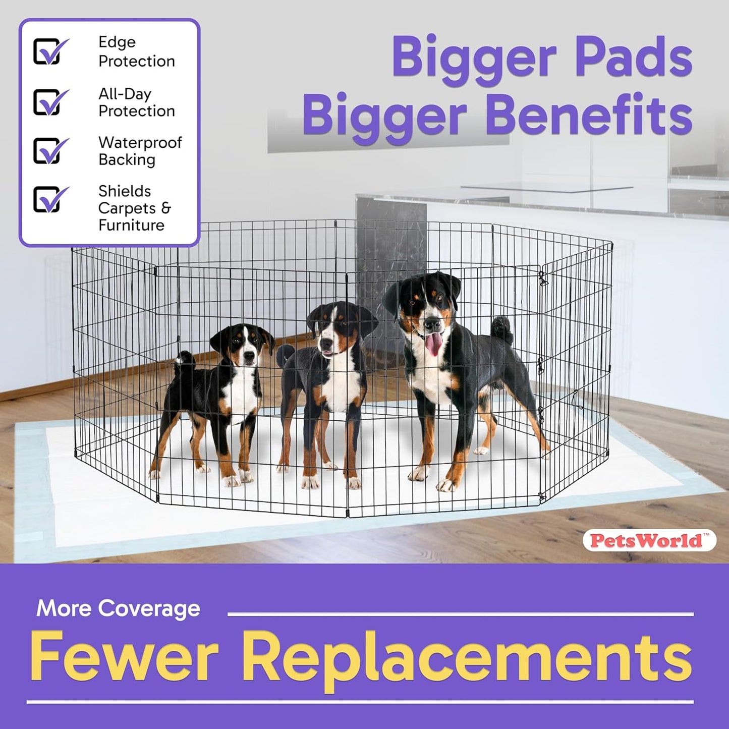 PetsWorld 4XL (40x99 inch) Dog Training & Potty Pads Pads_