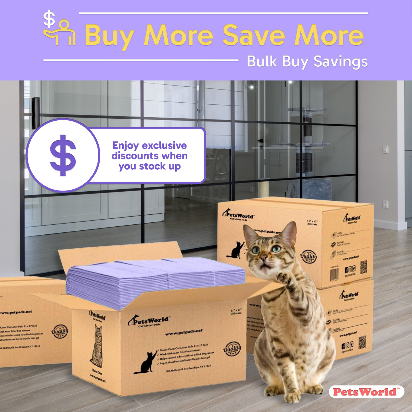 PetsWorld Cat Litter Pads Breeze Compatible Refills_