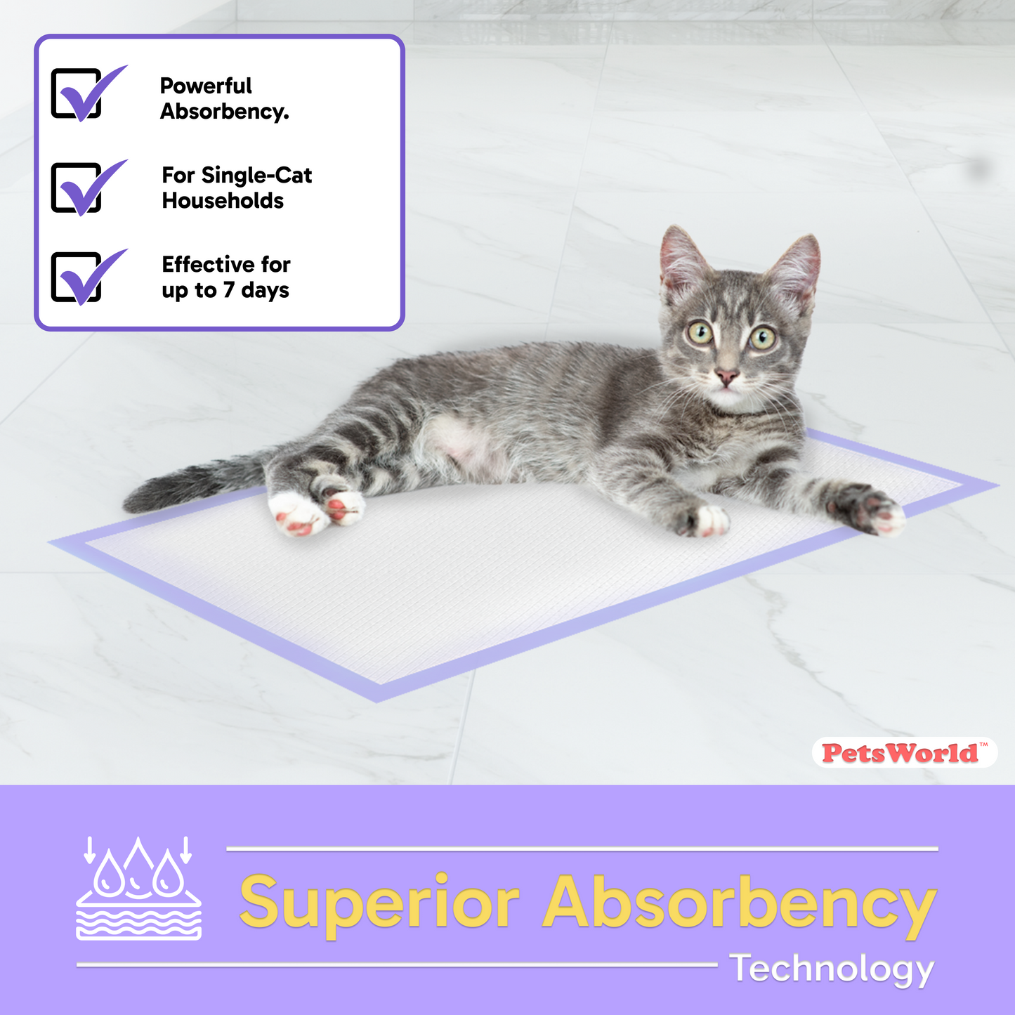 PetsWorld Cat Litter Pads Breeze Compatible Refills_