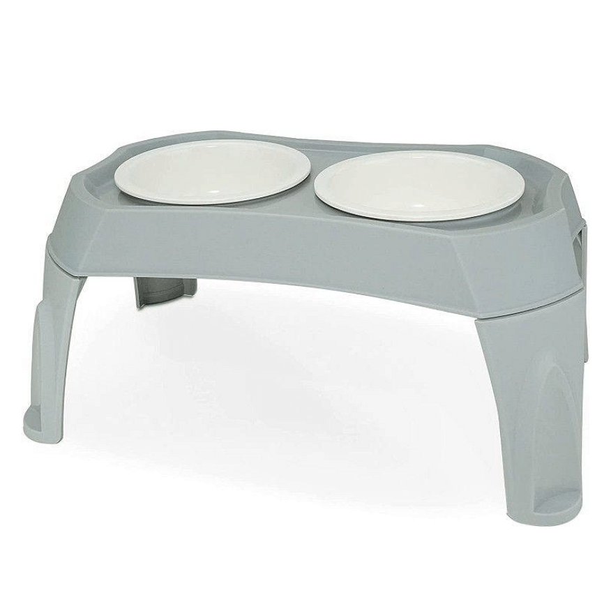 Double Pet Bowl with Elevated Stand, Raised Dog Bowls for Medium Dogs –  PetsWorld
