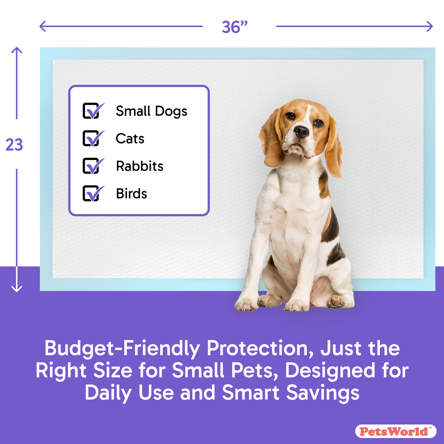 PetsWorld Economy Value (23x36 inch) Puppy Training & Potty Pads_