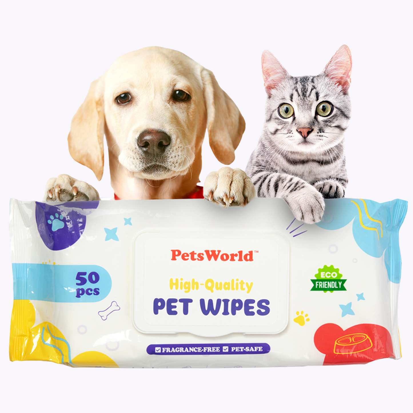 PetsWorld Unscented Pet Wipes – Hypoallergenic & Biodegradable