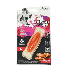 PetsWorld Tough Dog Chew Toy, Bacon Scented – Durable for Small Dogs