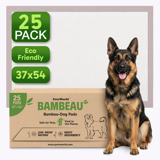 Bambeau™ 3XL (37x54 inch) Premium Bamboo-Based Pads Eco Conscious Dog Pads_25 Count