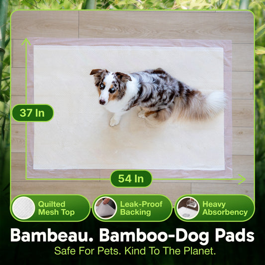 Bambeau™ 3XL (37x54 inch) Premium Bamboo-Based Pads Eco Conscious Dog Pads_