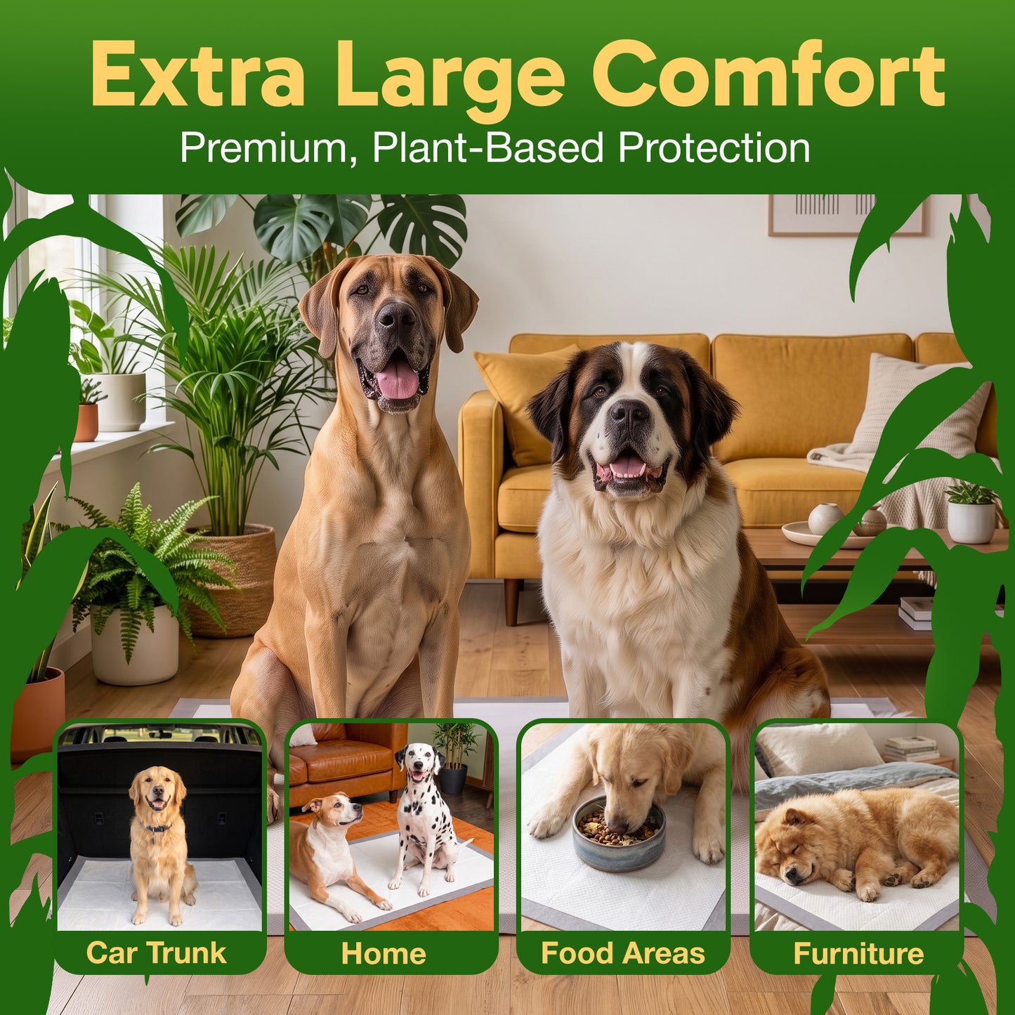 GreenPaws™ 3XL (37x54 inch) Premium Corn-Based Eco Conscious Dog Pads