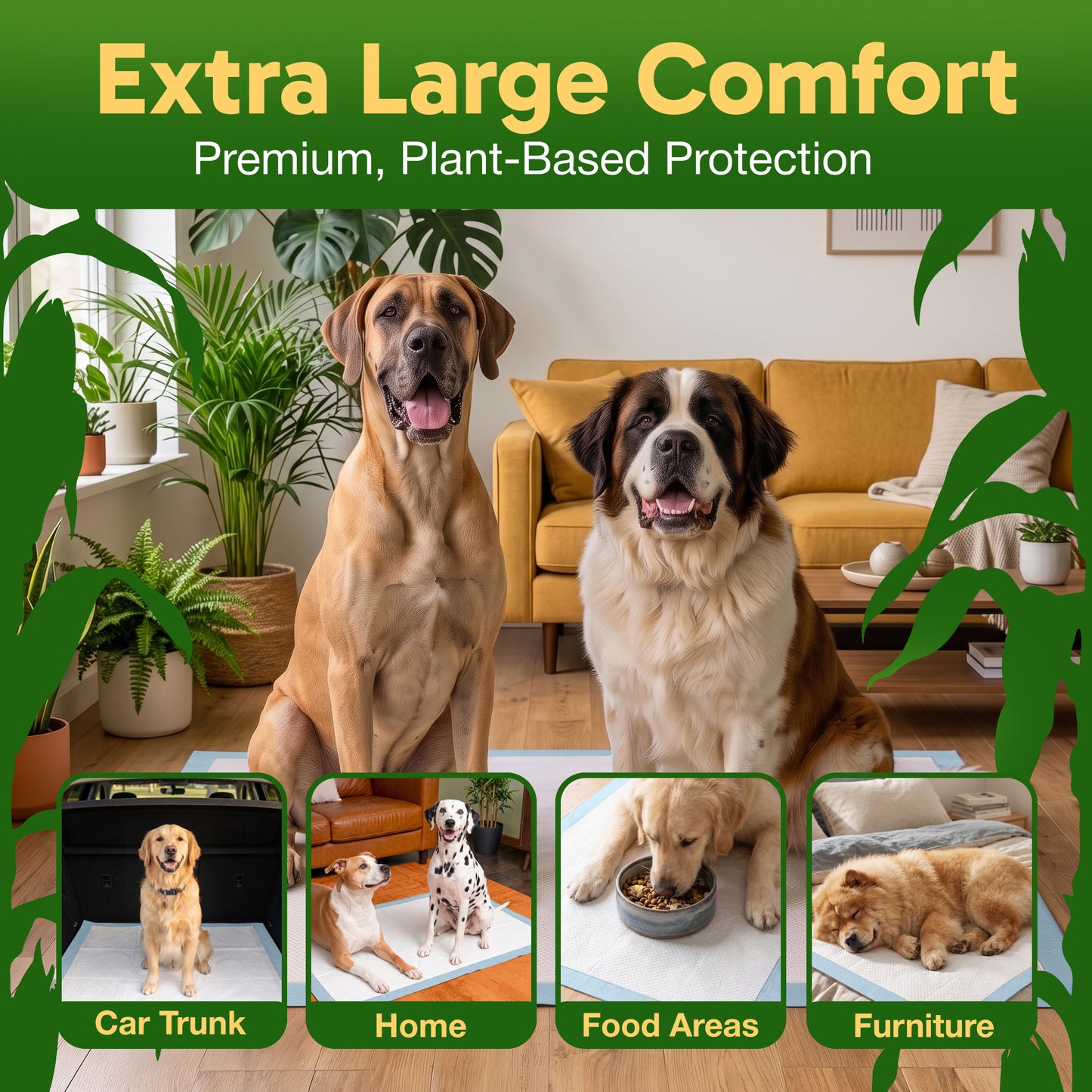GreenPaws™ 3XL (37x54 inch) Premium Corn-Based Eco Conscious Dog Pads_