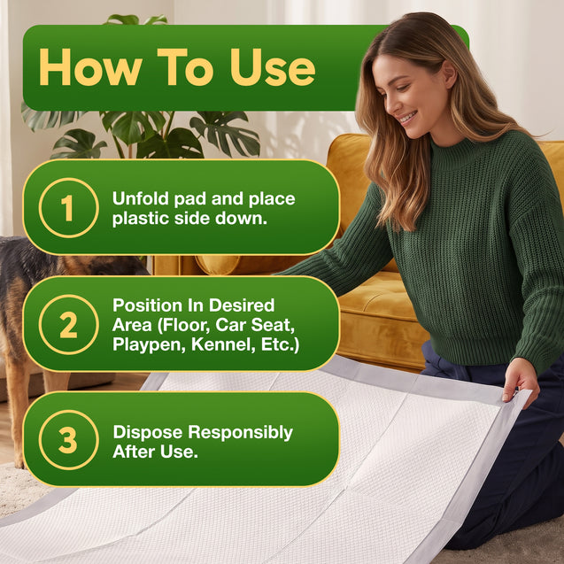 GreenPaws™ 3XL (37x54 inch) Premium Corn-Based Eco Conscious Dog Pads