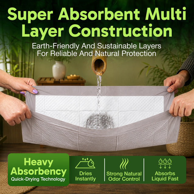 Bambeau™ 3XL (37x54 inch) Premium Bamboo-Based Pads Eco Conscious Dog Pads