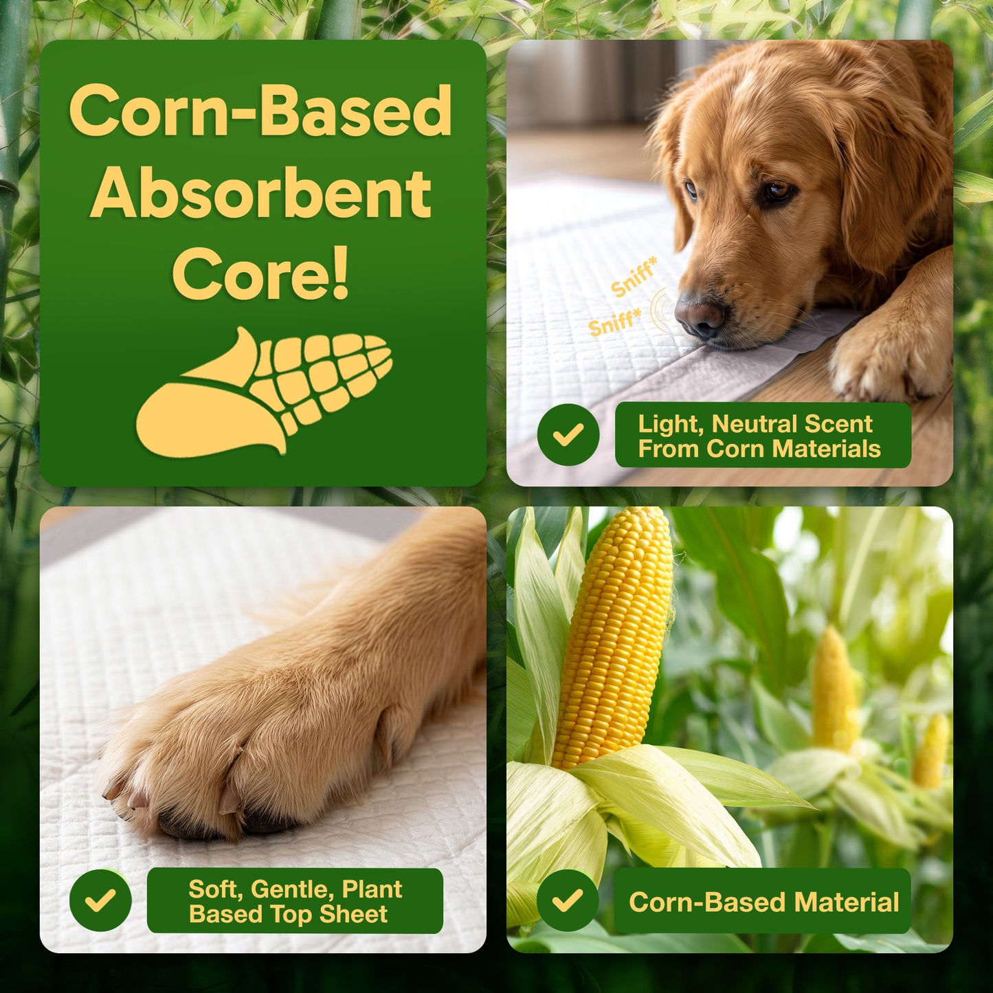 GreenPaws™ 3XL (37x54 inch) Premium Corn-Based Eco Conscious Dog Pads
