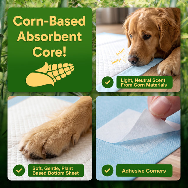 GreenPaws™ 3XL (37x54 inch) Premium Corn-Based Eco Conscious Dog Pads_