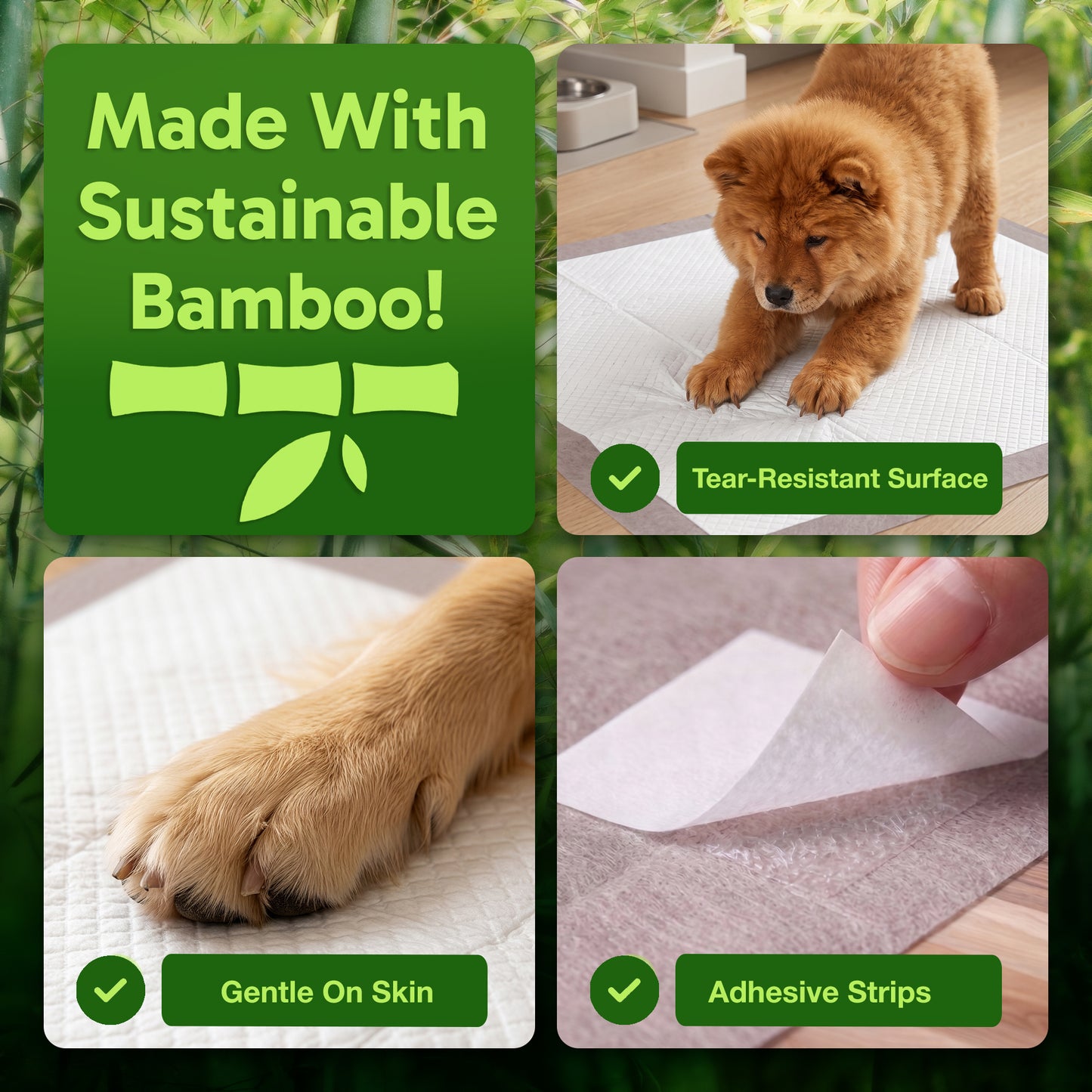 Bambeau™ Gigantic (36x36 inch) Premium Bamboo-Based Pads Eco Conscious Dog Pads_