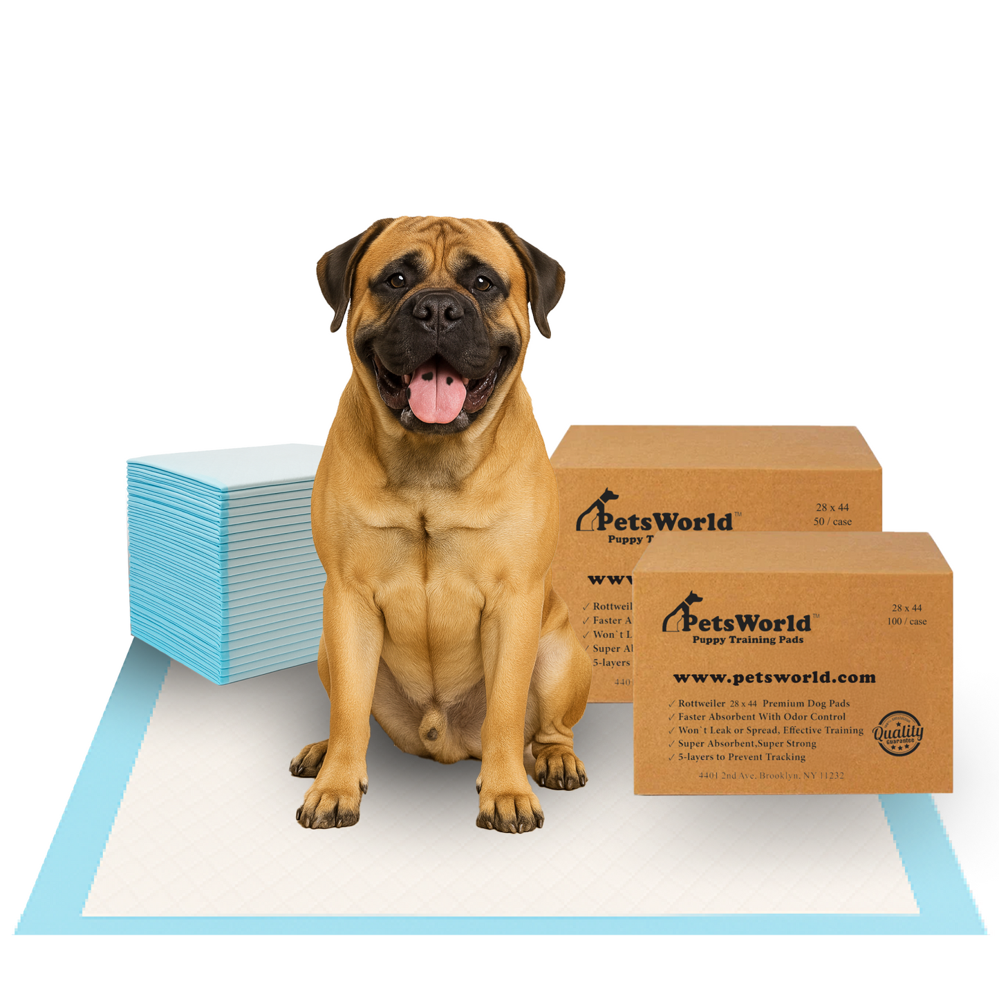PetsWorld Massive (28x44 inch) Dog Training Pads & Potty Pads_150 Count