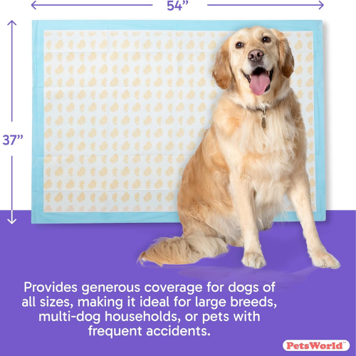 PetsWorld NEW 3XL (37x54 inch) Health Monitoring Dog Pee Pads_