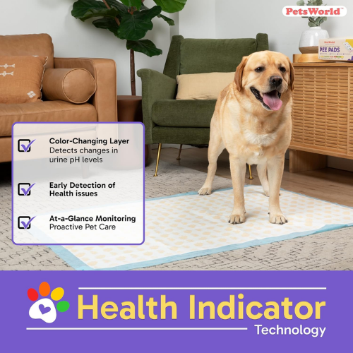 PetsWorld NEW 3XL (37x54 inch) Health Monitoring Dog Pee Pads_