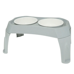 Double Pet Bowl with Elevated Stand, Raised Dog Bowls for Medium Dogs