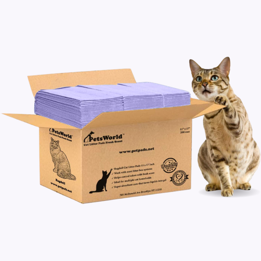 PetsWorld Cat Litter Pads for Litter Box_200 Count / Fresh Scent