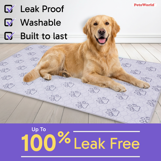 PetsWorld Washable Dog Potty Pads, Unscented_8 Count / 34 x 52-in