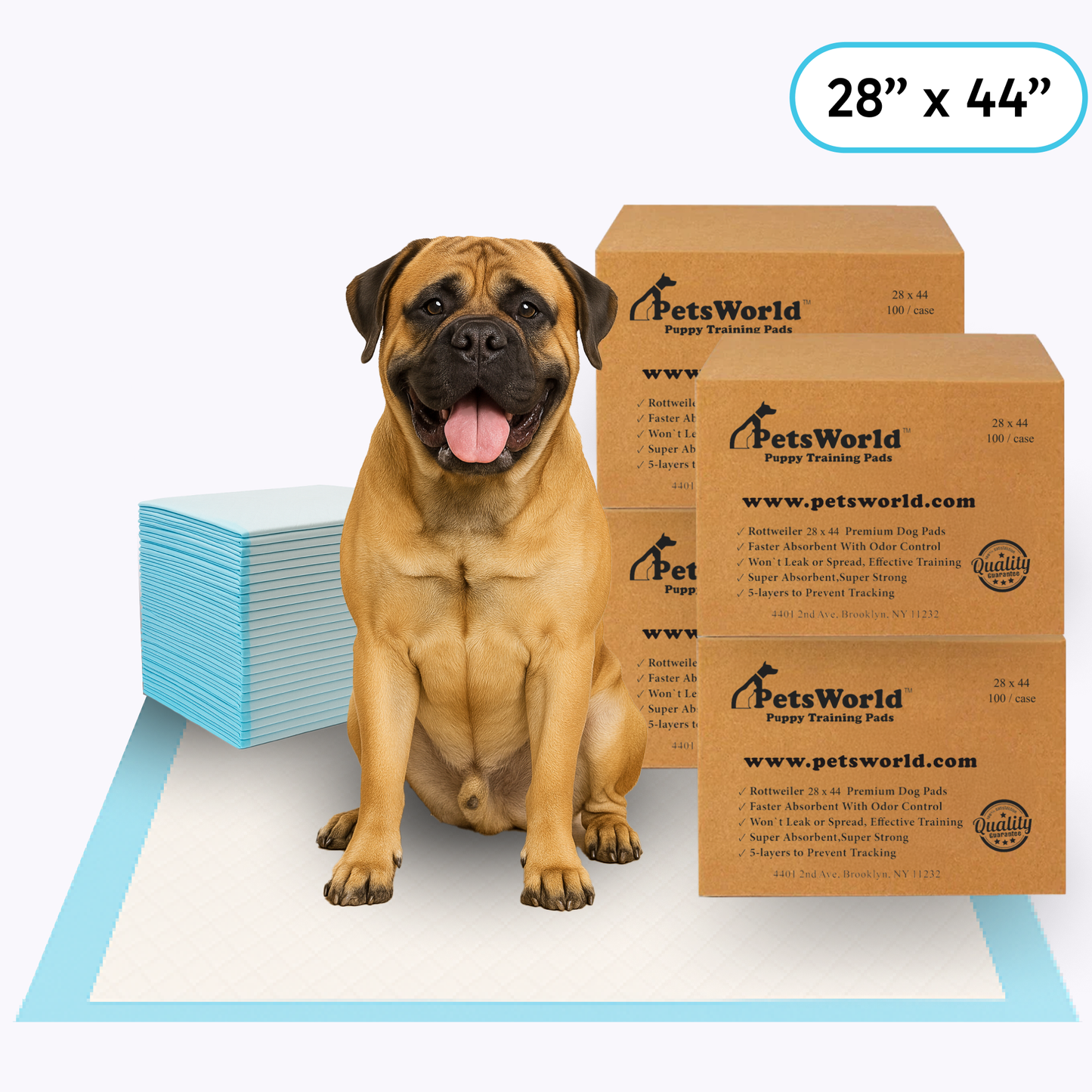 PetsWorld Massive (28x44 inch) Dog Training Pads & Potty Pads_400 Count