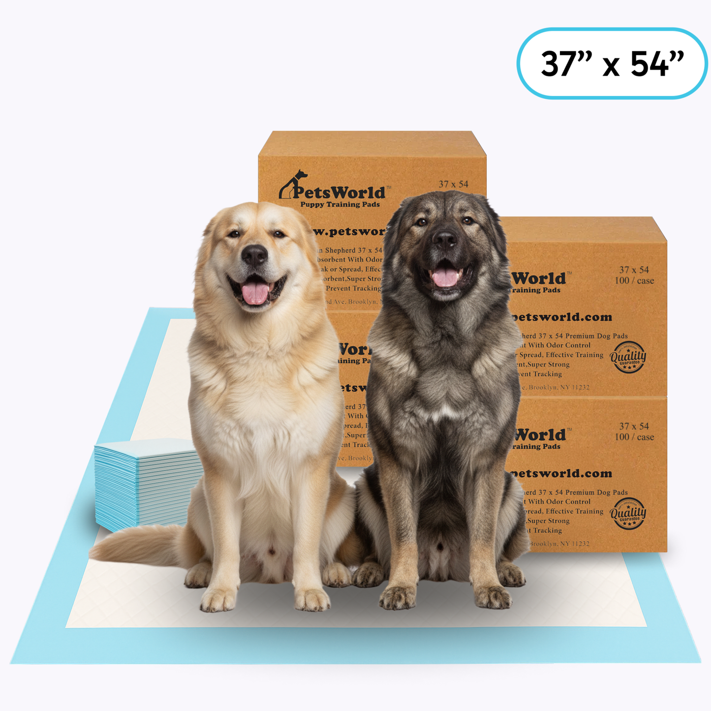 PetsWorld 3XL (37x54 inch) Dog Training & Potty Pads_400 Count