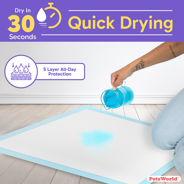 PetsWorld Extra Large (30x36 inch) Dog Training & Potty Pads_
