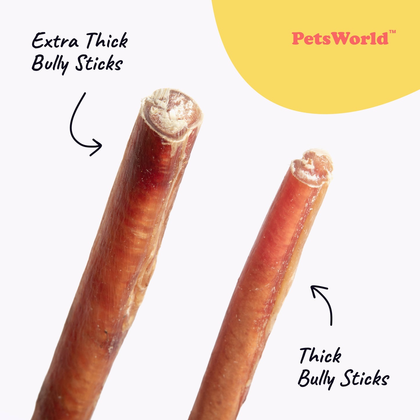 12-Inch Thick Jumbo Bully Sticks for Medium - Large Dogs_