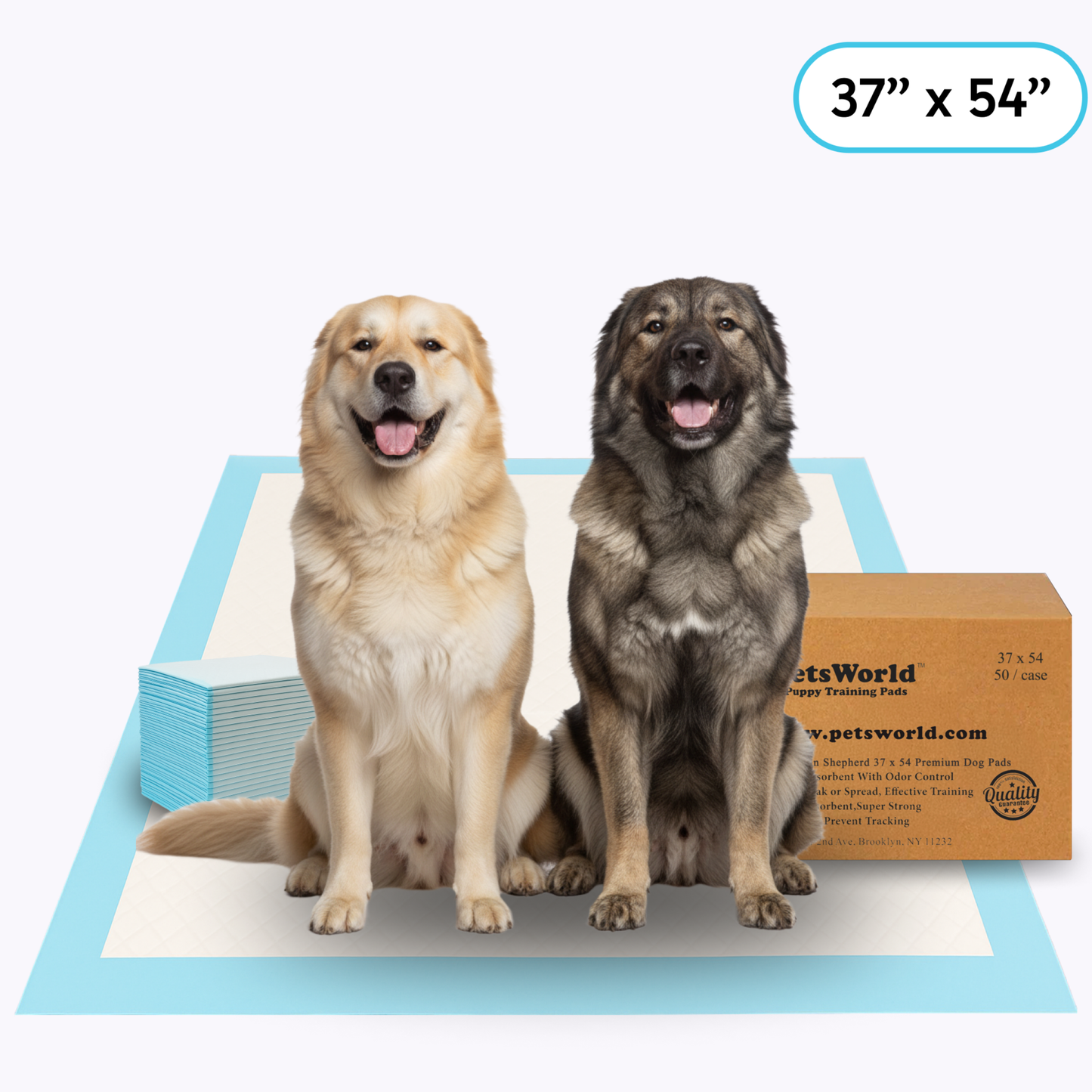 PetsWorld 3XL (37x54 inch) Dog Training & Potty Pads_50 Count