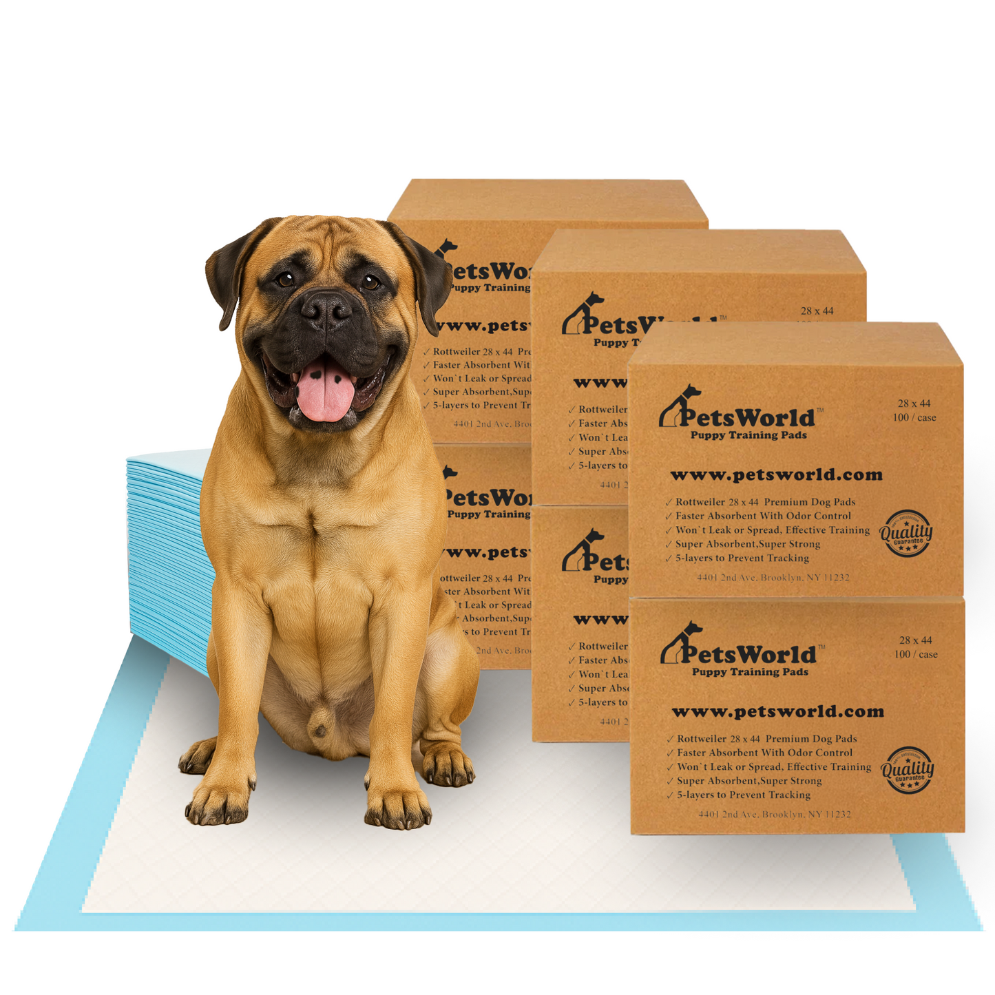 PetsWorld Massive (28x44 inch) Dog Training Pads & Potty Pads_600 Count