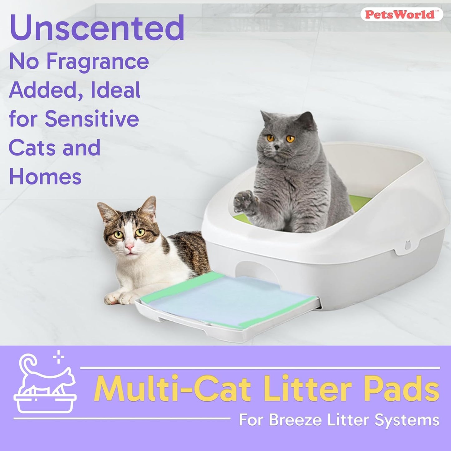 PetsWorld Multi Cat Pad Breeze Compatible Refills / Unscented