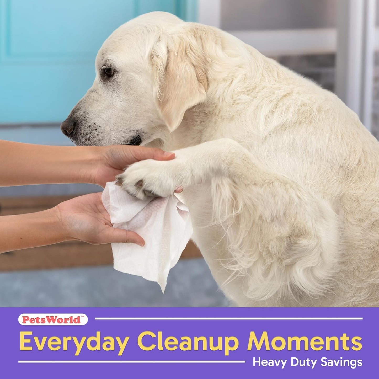 PetsWorld Unscented Pet Wipes – Hypoallergenic & Biodegradable