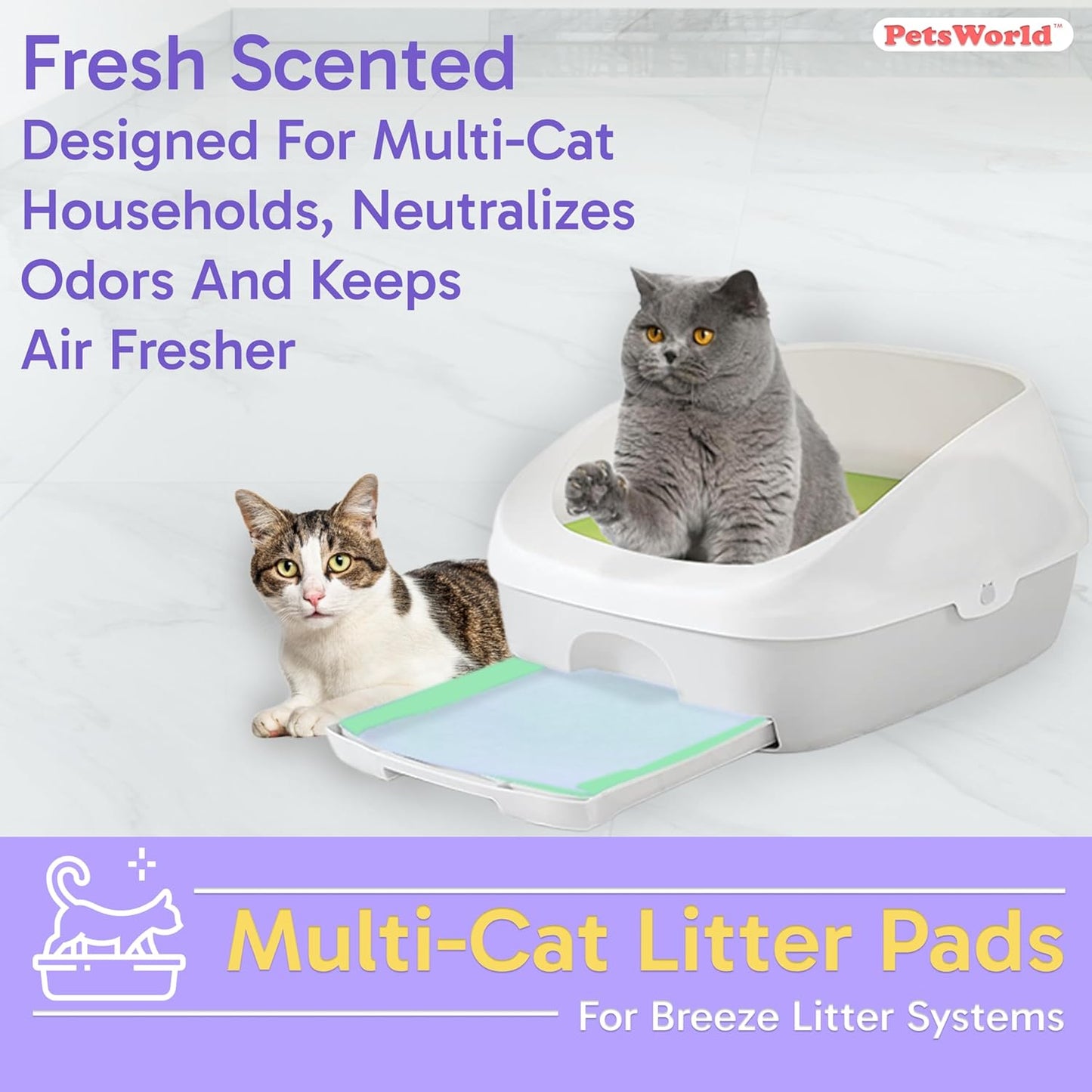 PetsWorld Multi Cat Pad Breeze Compatible Refills / Fresh Scent