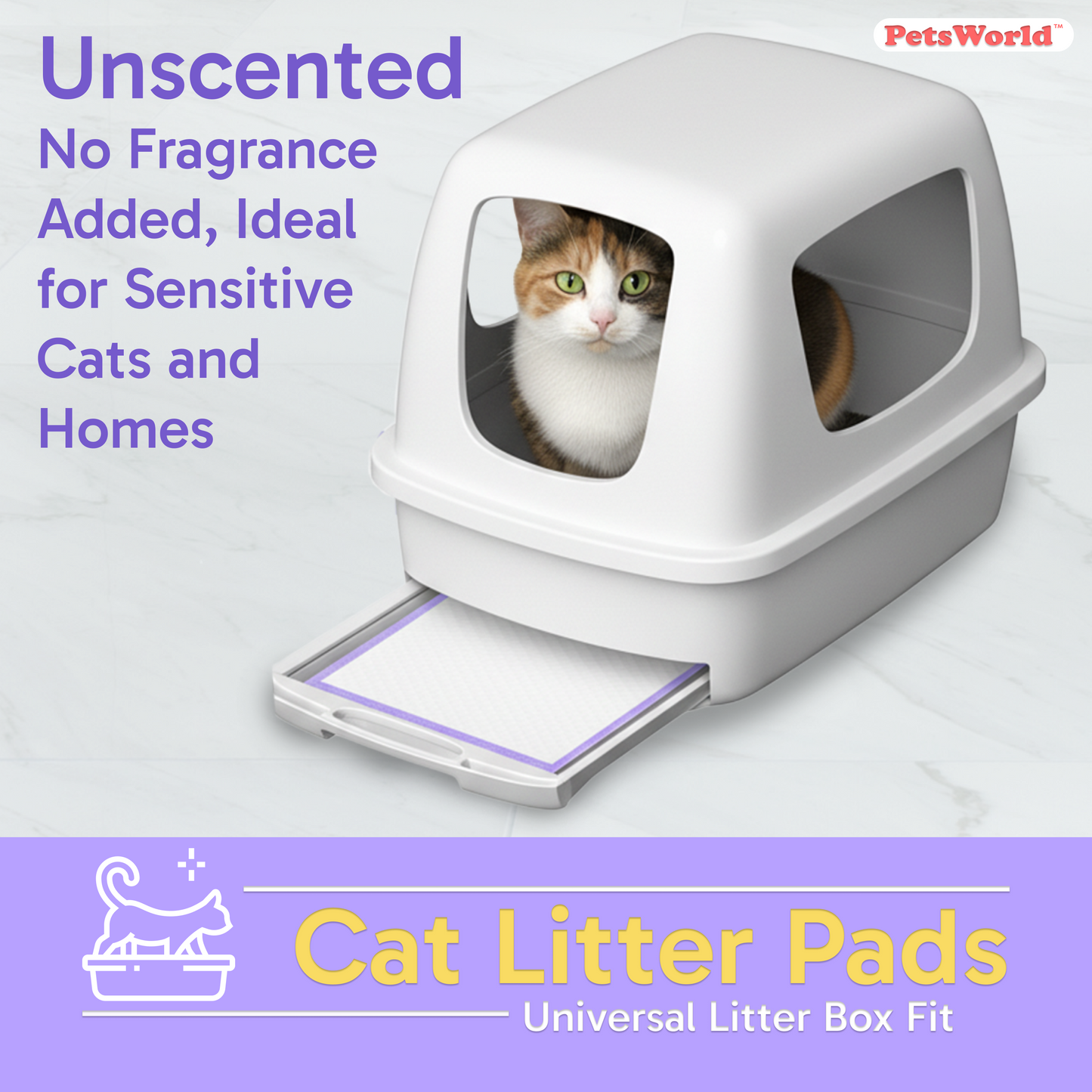 PetsWorld Cat Litter Pads for Litter Box_