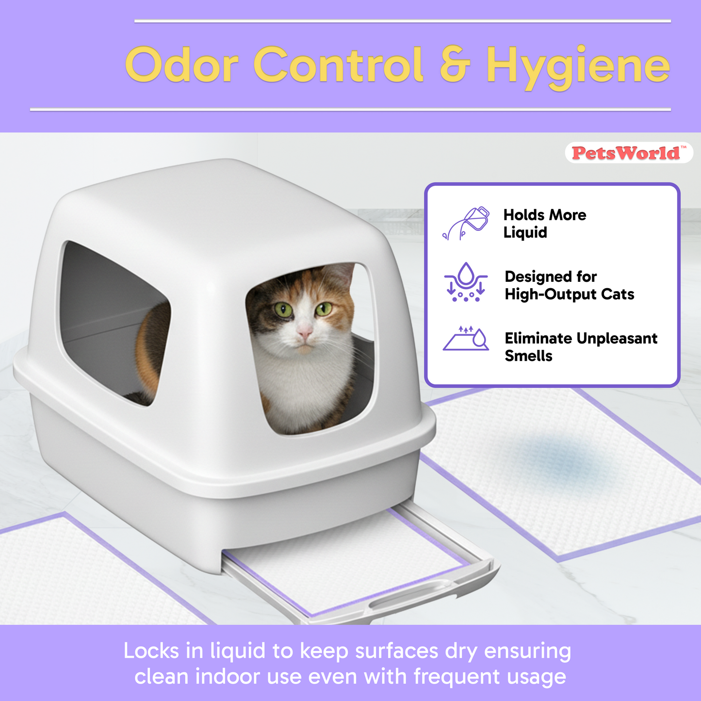 PetsWorld Cat Litter Pads for Litter Box_