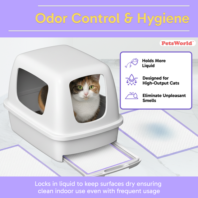 PetsWorld Cat Litter Pads for Litter Box_