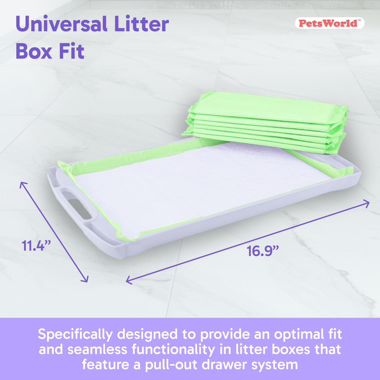 PetsWorld Multi Cat Litter Pads for Litter Box_