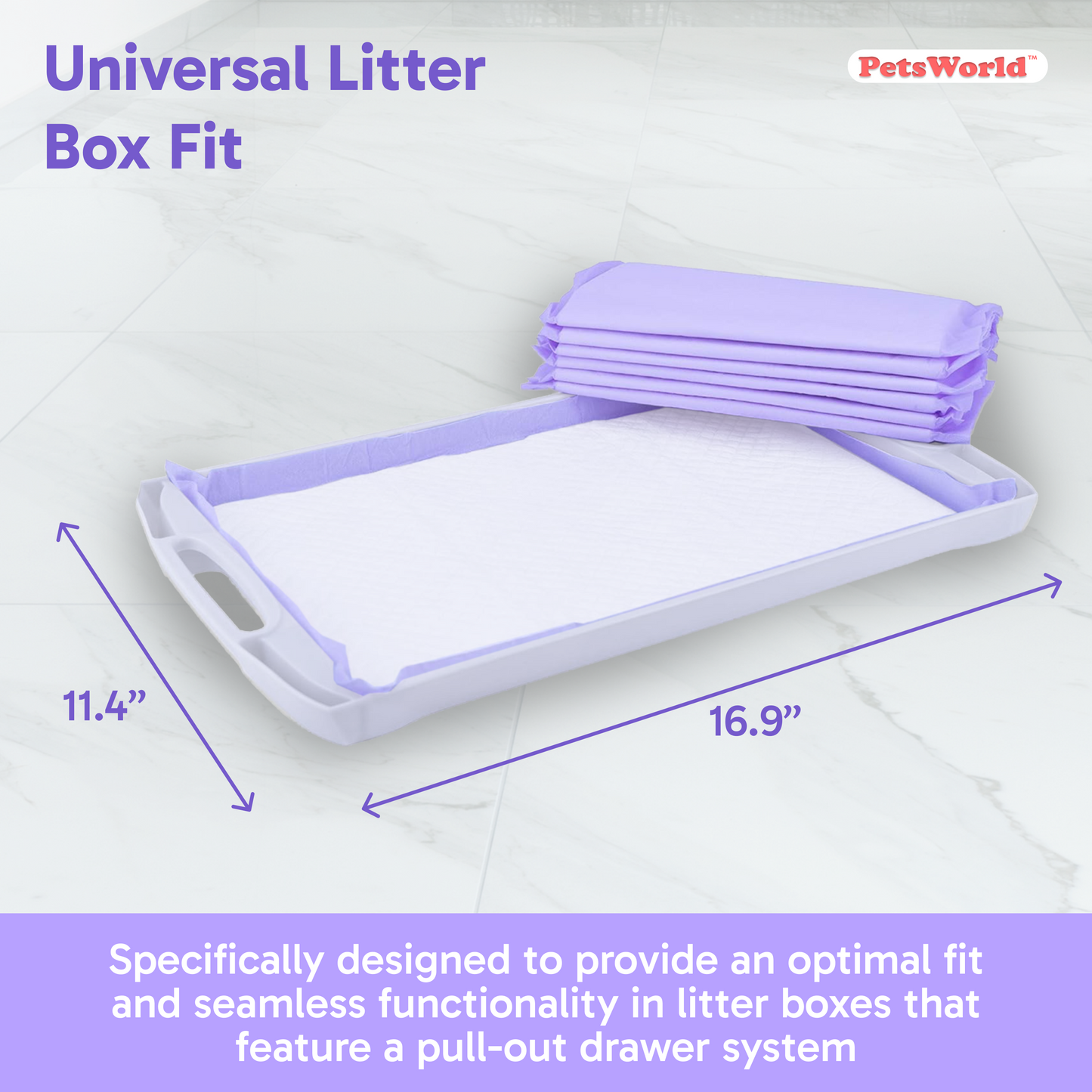 PetsWorld Cat Litter Pads for Litter Box_