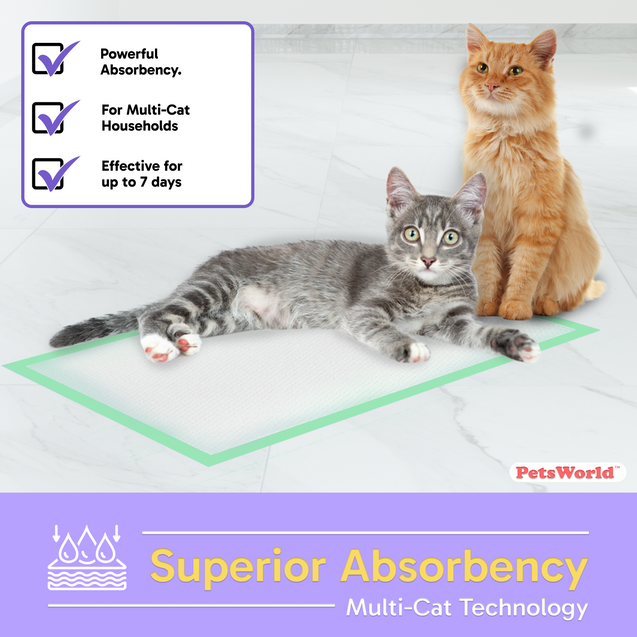 PetsWorld Multi Cat Litter Pads for Litter Box_