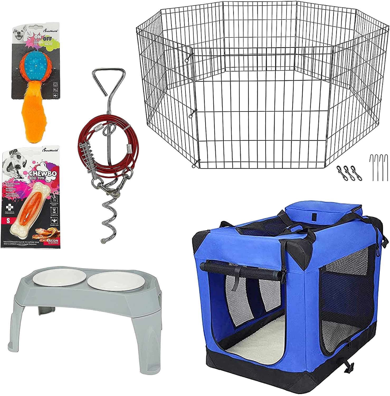 BUNDLE: Pet Playpen + Folding Soft Crate, Starter Kit for Medium and Large Dogs_Small