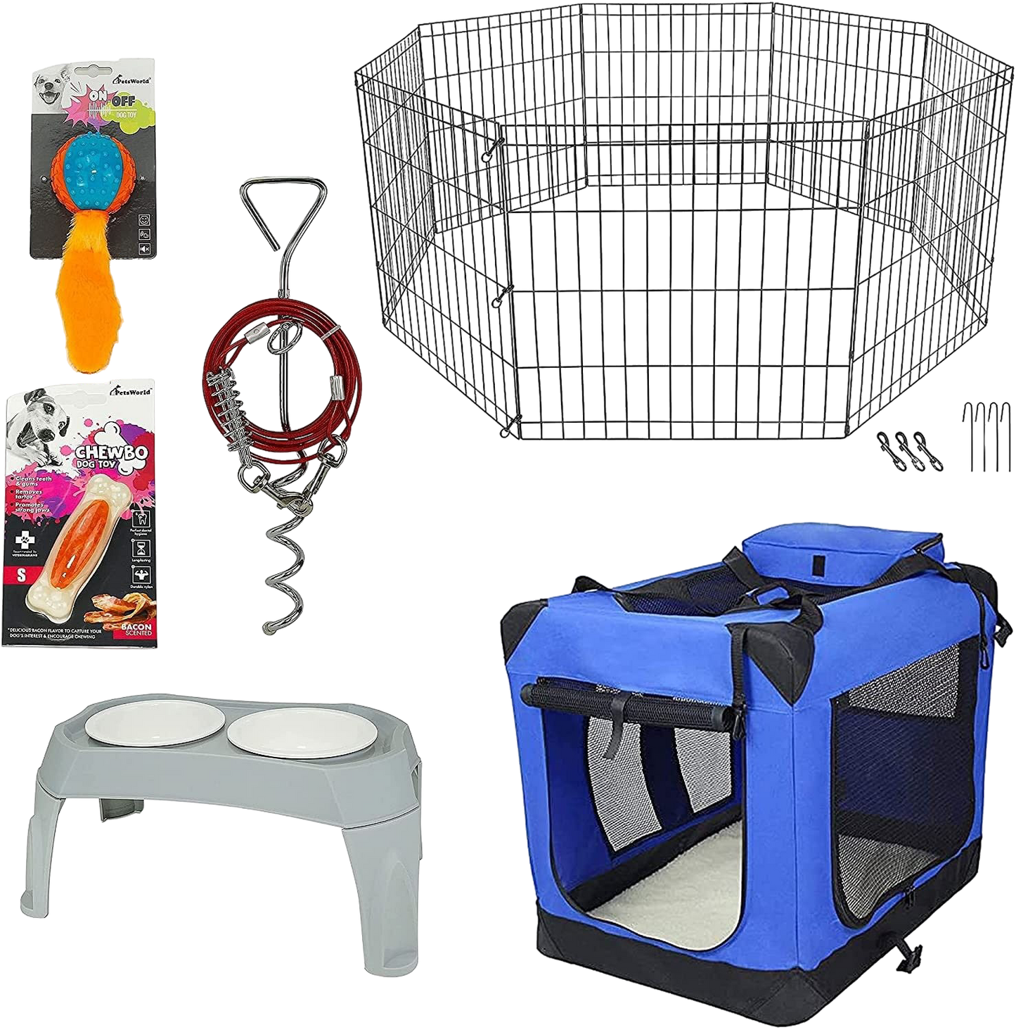 BUNDLE: Pet Playpen + Folding Soft Crate, Starter Kit for Medium and Large Dogs_Small