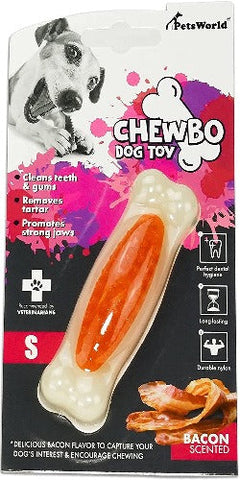 Bacon Scented Bone Tough Dog Chew Toy. For Small Dogs_