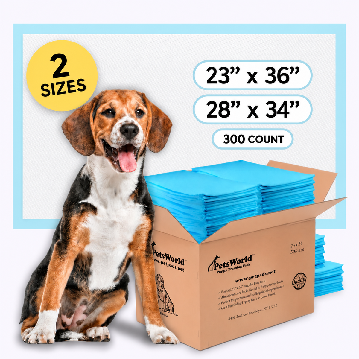 Economy Value Puppy Training & Potty Pads (2 Sizes Available)_50 Count / 23"x36" / Unscented