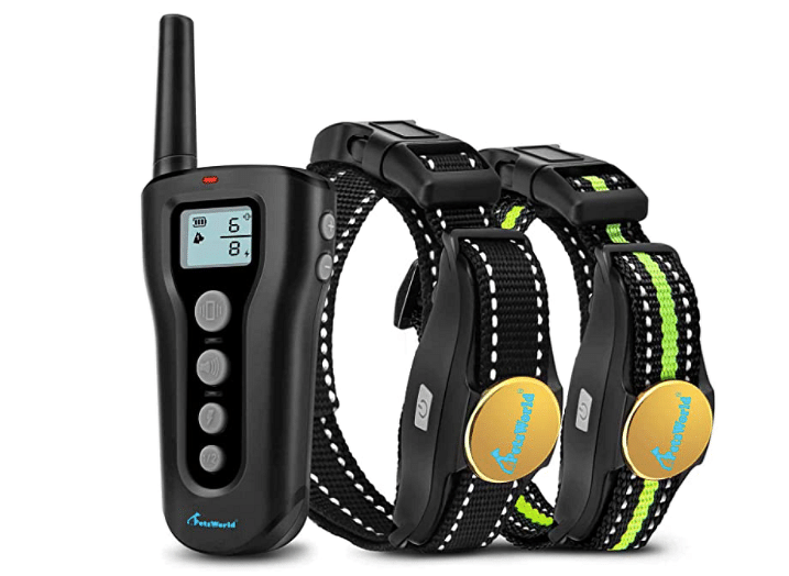 Dog Training Collar with 3 Training Modes- Up to 1000 Ft Range, Anti-bark Training Collar for 15 - 100lbs Dogs_Two Dogs